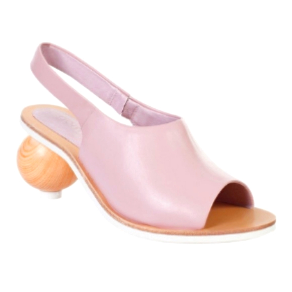 🔮 Sphere LEATHER Pink HEELS Memphis Milano 37